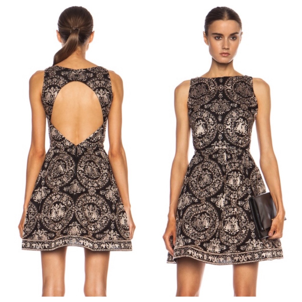 ALICE + OLIVIA Lilyanne Beaded Embroidered Dress